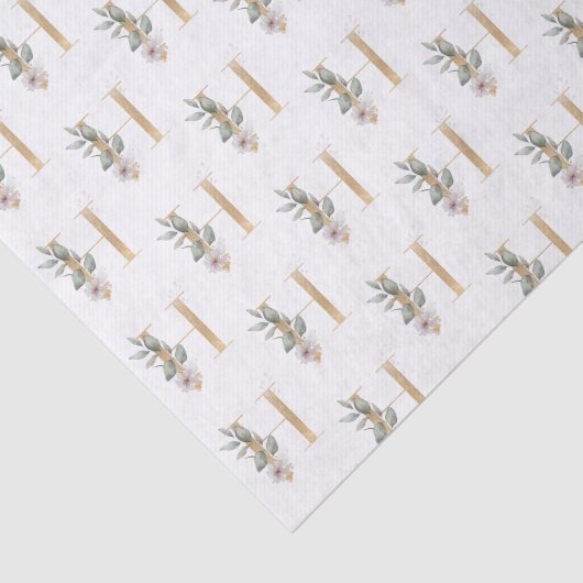 Papier Mousseline H Monogramme Floral (Détail)