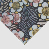 PAPIER MOUSSELINE HAIKU/ FLEURS DE PRINTEMPS JAUNE ROSE BLANC NOIR (Détail)