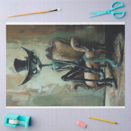 Papier Mousseline Hal le chat d'Halloween (Artisanat)