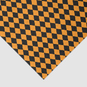 Papier Mousseline Halloween à damiers orange et noir motif (Détail)