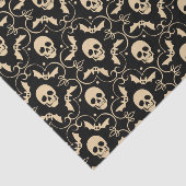 Papier Mousseline Halloween Black & Cream Skuls & Bats Party (Détail)