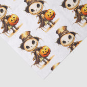 Papier Mousseline Halloween blanc Ghoul Top Chapeau Jack-o' Lanterne (Détail)