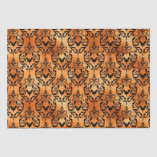 Papier Mousseline Halloween Brocade Spider Motif Cuivre noir