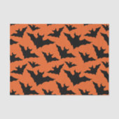 Papier Mousseline Halloween chauves-souris noires orange cool éffray (Recto)