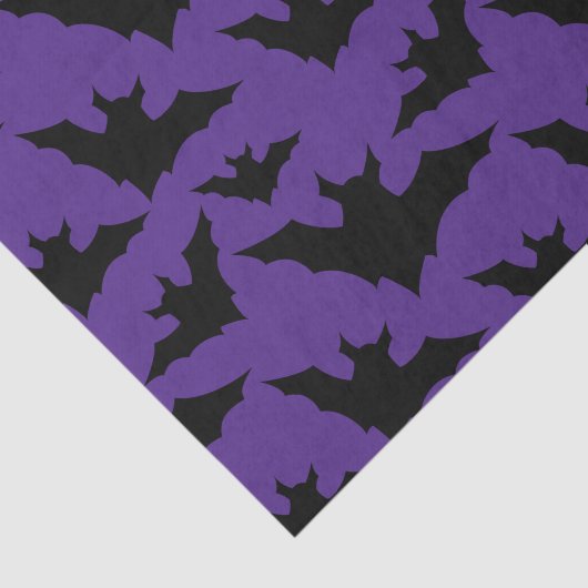 Papier Mousseline Halloween chauves-souris violet cool éffrayant mot (Détail)