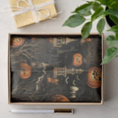 Papier Mousseline Halloween Citrouille Dark (Cadeau)