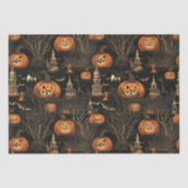 Papier Mousseline Halloween Citrouille Dark (Recto)