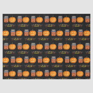 Papier Mousseline Halloween Citrouille et Candy Craft
