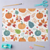 Papier Mousseline Halloween Citrouille et feuille colorés (Artisanat)