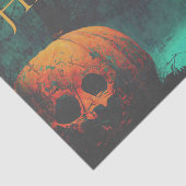 Papier Mousseline Halloween Citrouilles et cimetières effrayants (Détail)