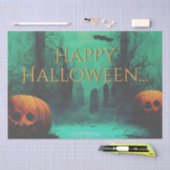 Papier Mousseline Halloween Citrouilles et cimetières effrayants (Artisanat)