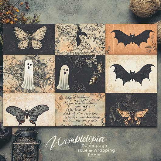 Papier Mousseline Halloween Collecte Fantôme & Découpage Citrouille