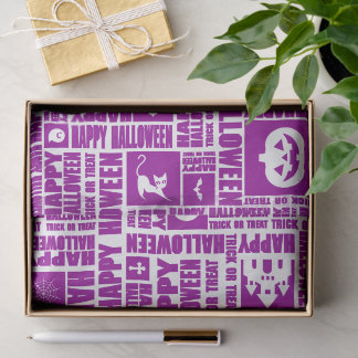 Papier Mousseline Halloween Cool Whimsical Typographie Motif Purple