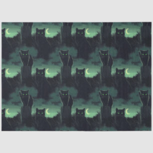 Papier Mousseline Halloween de chat noir