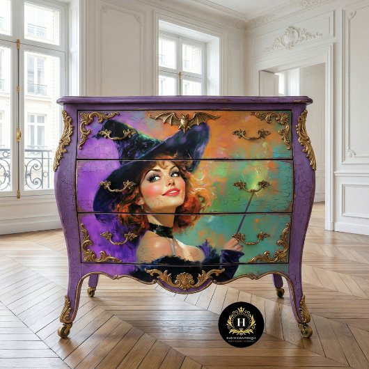 Papier Mousseline Halloween de sorcière rouge joueuse