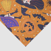 Papier Mousseline Halloween de sorcières et Jack-o-lanternes (Détail)