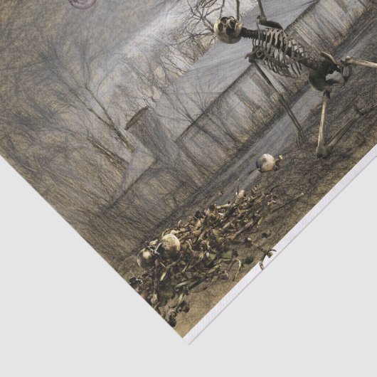 Papier Mousseline Halloween Decoupage Werewolf Skeleton (Détail)