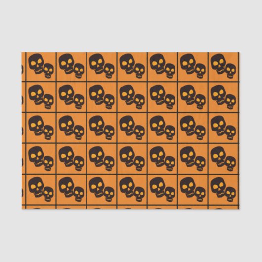 Papier Mousseline Halloween des crânes noirs (Recto)