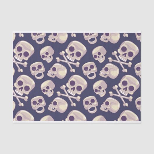 Papier Mousseline Halloween Éffrayant Skuls Découpage Imprimer (Recto)