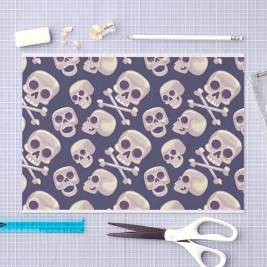 Papier Mousseline Halloween Éffrayant Skuls Découpage Imprimer (Artisanat)