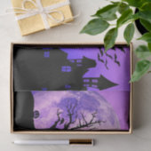 Papier Mousseline  Halloween en chat noir ciel de nuit éffrayante  (Cadeau)