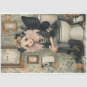 Papier Mousseline Halloween fantaisie et découpage de chat (Recto)