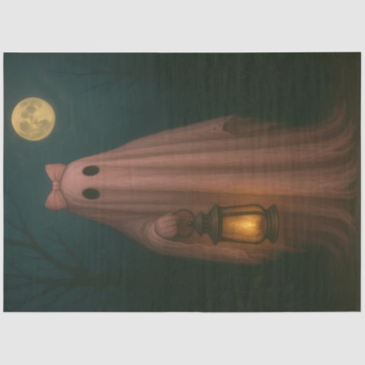 Papier Mousseline Halloween Fantôme rose Découpage Goth Whimsical (Recto)