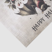 Papier Mousseline Halloween Fleurs roses mal chauve Feuilles verts c (Détail)