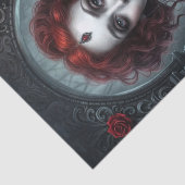 Papier Mousseline Halloween Goth Red Vamp Queen (Détail)