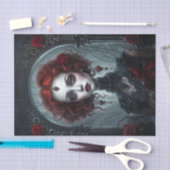 Papier Mousseline Halloween Goth Red Vamp Queen (Artisanat)