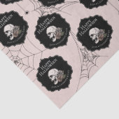 Papier Mousseline Halloween gothique Blush rose Floral Crâne (Détail)