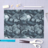 Papier Mousseline Halloween Graveyard Arbres Déplaisants Fantôme Lun (Artisanat)