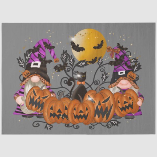 Papier Mousseline Halloween Grey Gray Gnome (Recto)