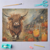 Papier Mousseline Halloween Highland Vache Portrait Ephemera (Artisanat)