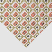 Papier Mousseline Halloween Jack-o-lanterne et damier marguerrier (Détail)