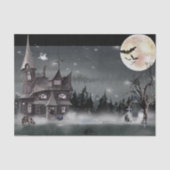 Papier Mousseline Halloween Maison hantée Aquarelle (Recto)