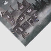Papier Mousseline Halloween Maison hantée Aquarelle (Détail)