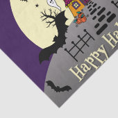 Papier Mousseline Halloween Maison hantée Chauve-chauve Pleine lune  (Détail)