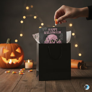 Papier Mousseline Halloween moderne noir et rose