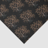 Papier Mousseline Halloween Motif d'arbre noir et or (Détail)