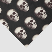 Papier Mousseline Halloween Motif de crâne noir effrayant (Détail)
