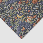 Papier Mousseline Halloween Orange Black Cats Bats  (Détail)