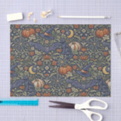 Papier Mousseline Halloween Orange Black Cats Bats  (Artisanat)