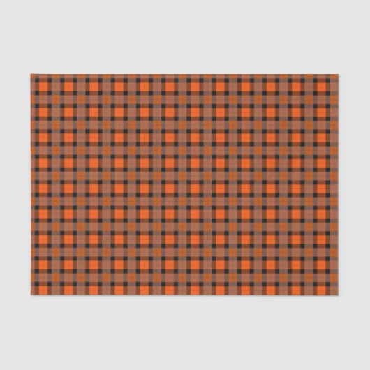 Papier Mousseline Halloween Orange Plaid (Recto)