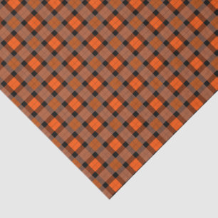 Papier Mousseline Halloween Orange Plaid