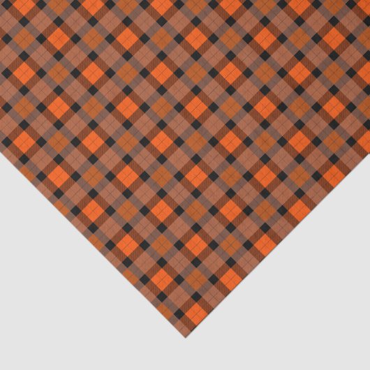 Papier Mousseline Halloween Orange Plaid (Détail)