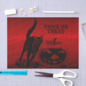 Papier Mousseline Halloween Parti mal noir Chat Citrouille rouge peu (Artisanat)