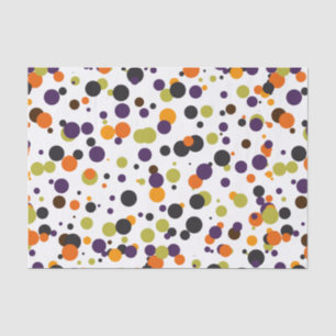 Papier Mousseline Halloween Pois modernes en orange vert violet