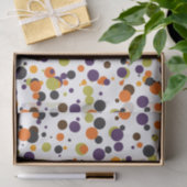 Papier Mousseline Halloween Pois modernes en orange vert violet (Cadeau)