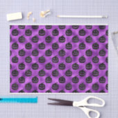 PAPIER MOUSSELINE HALLOWEEN PURPLE AVEC CITROUILLES NOIRS (Artisanat)